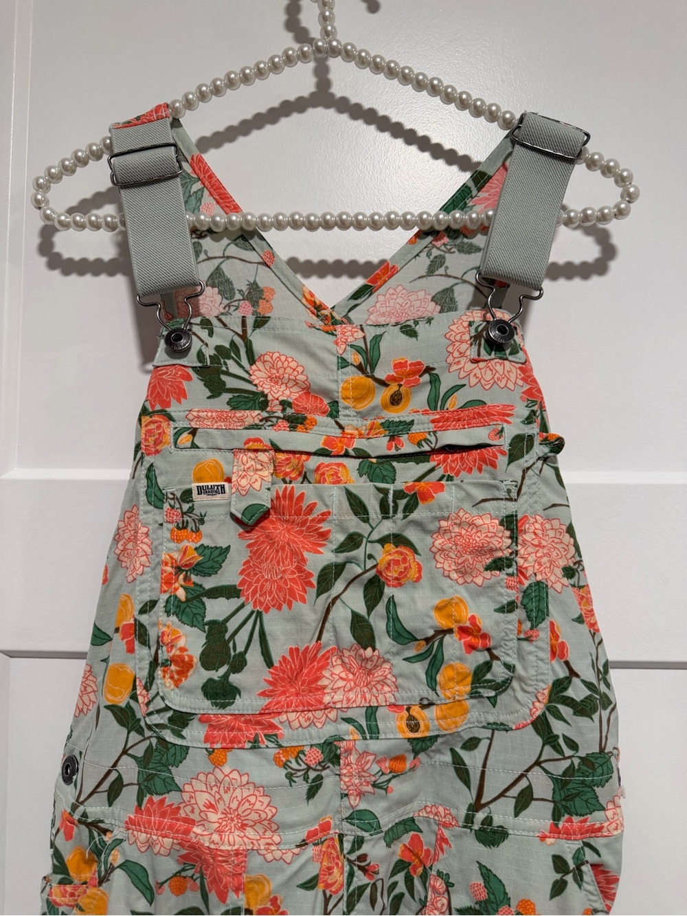 Duluth Trading Co. Mint Dahlia floral print overall - Picture 3 of 7